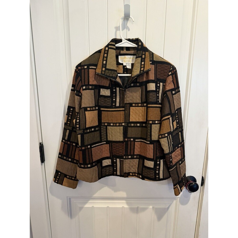 Vintage Lily of California Jacket S Chenille Geometric Art Deco Rayon USA